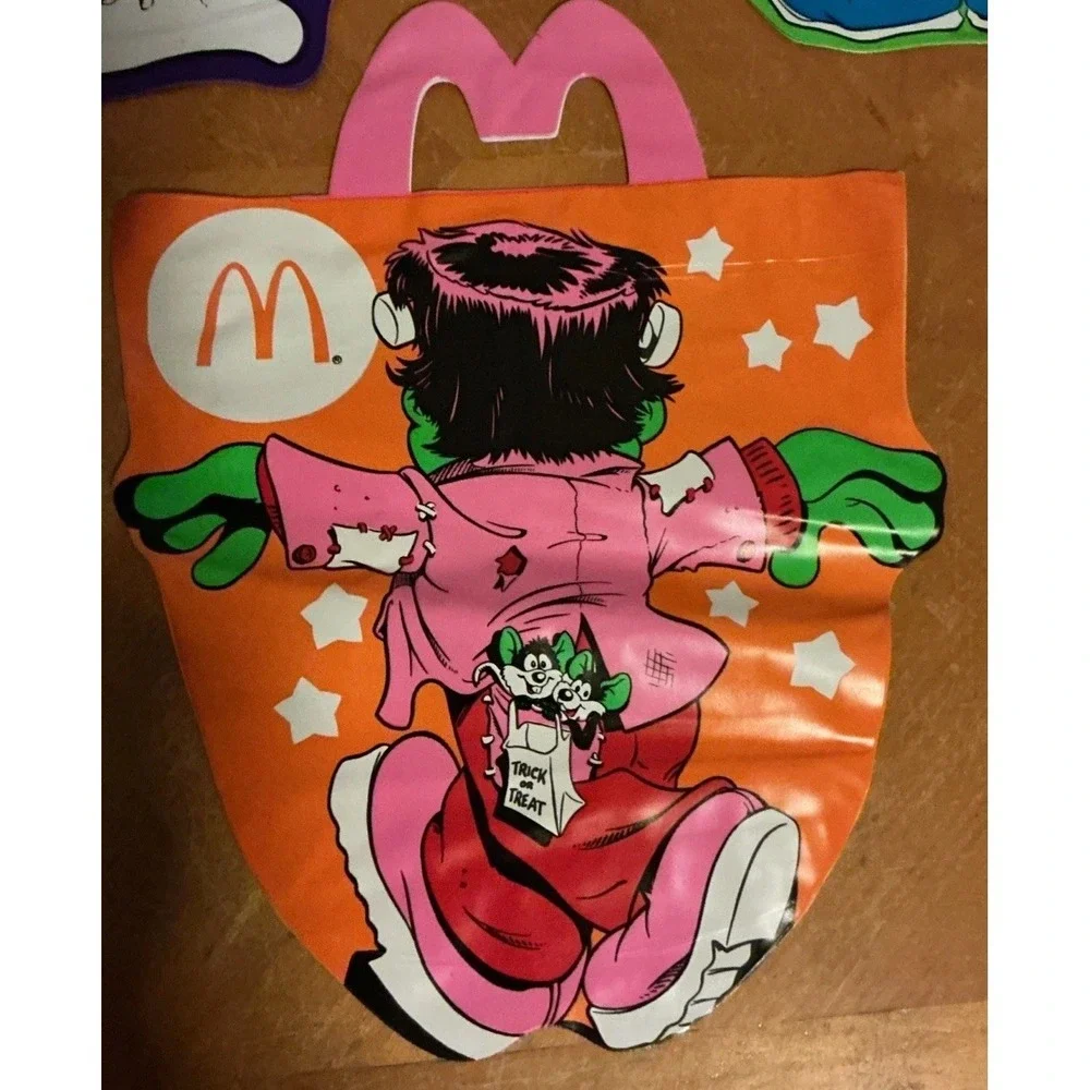 Vintage 1990 McDonalds Halloween Vinyl Trick or Treat Happy Meal Bags Set of 3